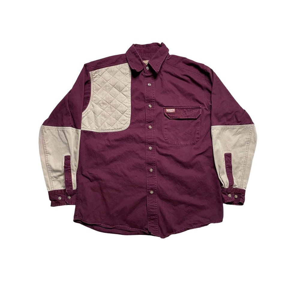 Woolrich Outdoor Guide Collection padded shoulder shooting red LS Button Up‎